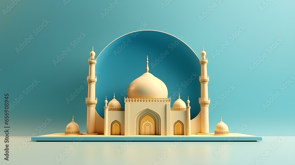 Wall mural ramadan banner concept design with empty space ai generated