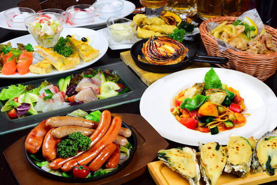 忘年会や新年会の洋食パーティー料理　バリエーション豊かなパーティーコース