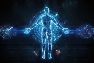 Physical human scanner technology concept.