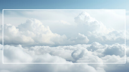 Rectangle frame in clouds. Copy space concept.