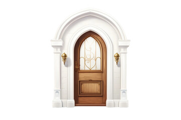 Welcoming Home Entrance: Door Isolated on Transparent Background