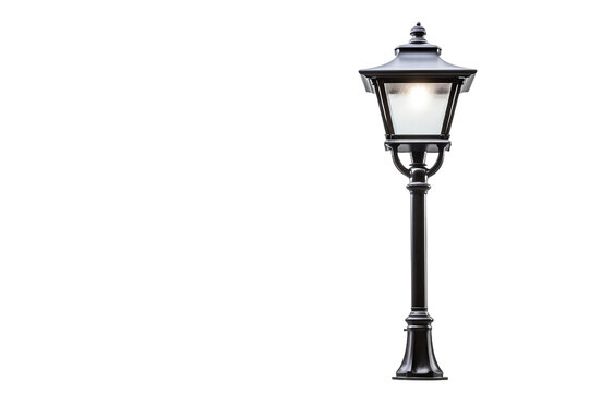 Vintage Style Street Lamp Isolated on Transparent Background