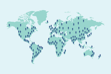 World map population vector illustration