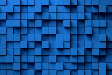 Abstract background with stack of blue cubes or boxes. 3D render.