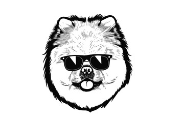 Cool Chow Chow Style: A Vector Illustration of a Chow Chow Dog Rocking Sunglasses