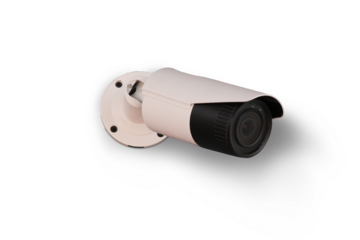 White CCTV Camera isolated on white.