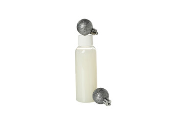 PNG, Cosmetic bottle and balls, isolated on white background