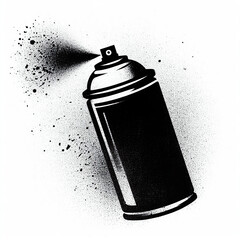 spray-can graffiti stencil-art sprayed in black over white, generative ai
