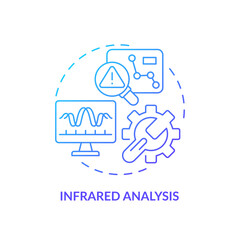 2D gradient icon infrared analysis concept, isolated vector, predictive maintenance thin line illustration.