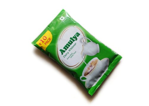Guwahati, Assam, India - October 3, 2023 : Amulya dairy whitener is wealthy in nutritional worth. It is processed from moderately skimmed milk and sugar