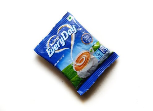 Guwahati, Assam, India - October 3, 2023 : Nestle Everyday Dairy Whitener mixes in completely with tea to lift its taste to get a thicker and tastier cup of tea. It is the No.1 selling dairy whitener.
