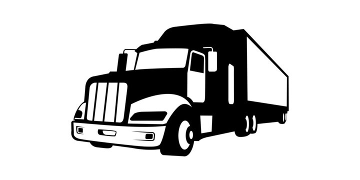 Vector TRUCK transport logo on white background.