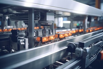 A conveyor belt with candles moving along it. This image can be used to depict a production line or manufacturing process involving candles.