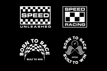Vintage racing badges	logo template collection pack