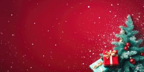 Merry Christmas and Happy New Year. Bright festive Christmas background. New Year's celebration