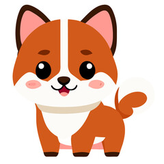 Obraz na płótnie Canvas Cute Shiba Inu(Dog) cartoon , Generative AI 