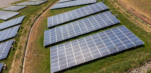 solar panels on the field
