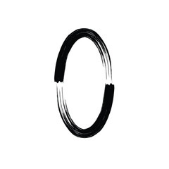 Hand Drawn Vertical Oval line Bold Stroke Shape Abstract rounded shape