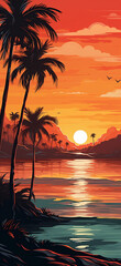 A very beautiful tropical sunset
