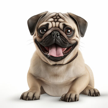 cute little pug smiling in camera