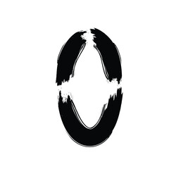 Hand Drawn Vertical Oval line Bold Stroke Shape Abstract rounded shape