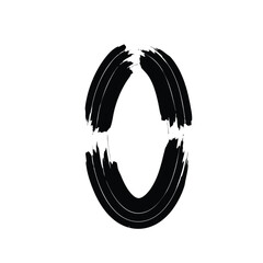 Hand Drawn Vertical Oval line Bold Stroke Shape Abstract rounded shape