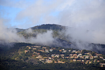 Morning mist in Mallorca or Majorca is the largest island of the Balearic Islands, a very popula mediterranean tourist destination.