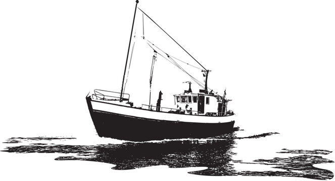Kutter auf der Ostsee Illustration