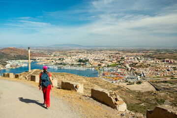 Cartagena, Spain. View over the port and city - obrazy, fototapety, plakaty
