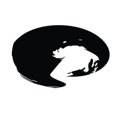 Hand Drawn Horizontal Oval line Bold Stroke Shape Abstract rounded shape