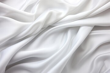 Closeup of Elegant White Bedding Sheets with Rippled Grey Fabric for Smooth and Elegant Look