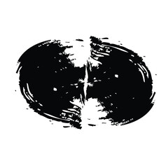 Hand Drawn Horizontal Oval line Bold Stroke Shape Abstract rounded shape