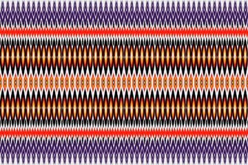 Aztec tribal geometric vector background in white purple red yellow Seamless stripe pattern. Traditional ornament ethnic style. Design for textile, fabric, clothing, curtain, rug, ornament, wrapping.