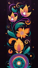 colorful mandala lotus illustration design
