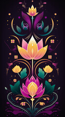 colorful mandala lotus illustration design