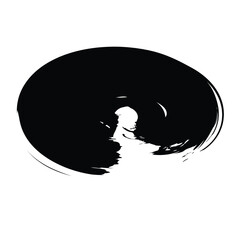 Hand Drawn Horizontal Oval line Bold Stroke Shape Abstract rounded shape