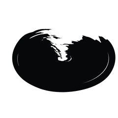 Hand Drawn Horizontal Oval line Bold Stroke Shape Abstract rounded shape