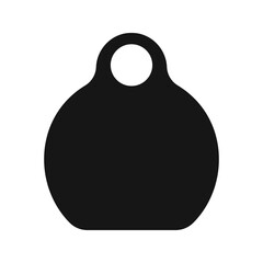 Ear tag for cattle. Empty black ID label for farm animals. Earmark mockup for livestock isolated on white background. Vector graphic illustration.