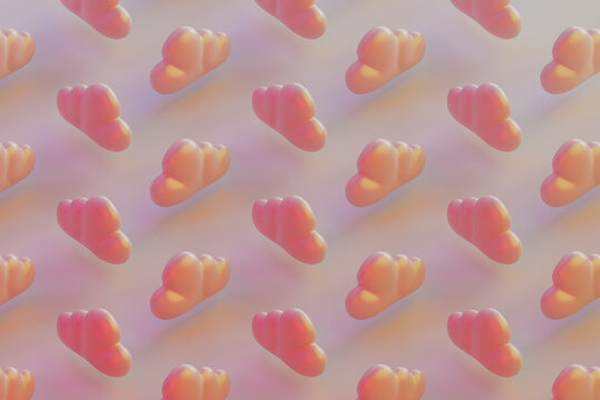 3D pattern of rows of simple clouds