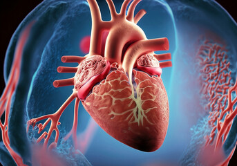 3d rendered illustration of a human heart - Powered by Adobe