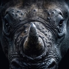 Close-up image of a Rhinoceros's face
