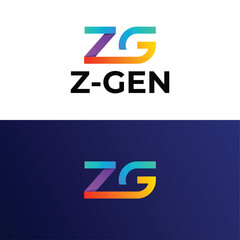 letter z and letter g combine logo