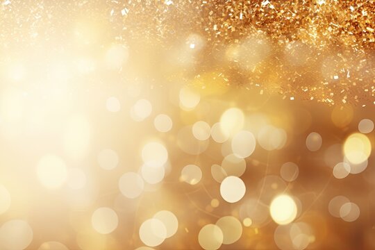 Background of golden sequins and highlights, sparkling, for the holiday, christmas. With Generative AI technology