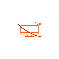 Tech monitor icon isolated on transparent background