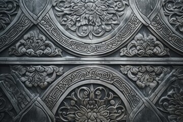 A detailed close-up of a beautifully crafted metal door with an intricate flower design - obrazy, fototapety, plakaty