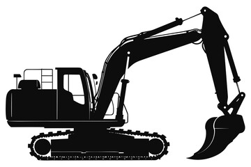 Silhouette of Construction equipment
