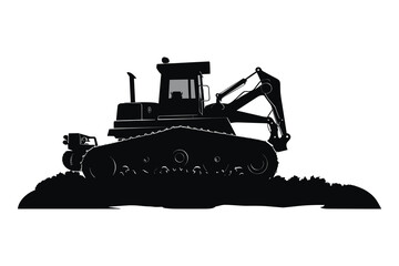 Silhouette of Construction equipment