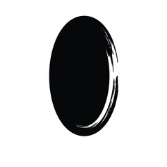 Grunge Vertical Oval Shape Filled Abstract rounded shape