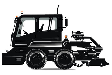 Silhouette of Construction equipment