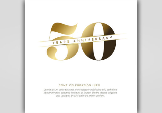 Fifty years light luxury anniversary card template